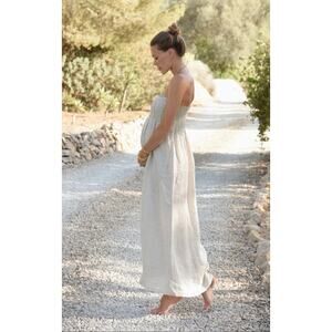 Beachwood Baby The Ziggy Dress Moon Linen Maxi Dress Size Large